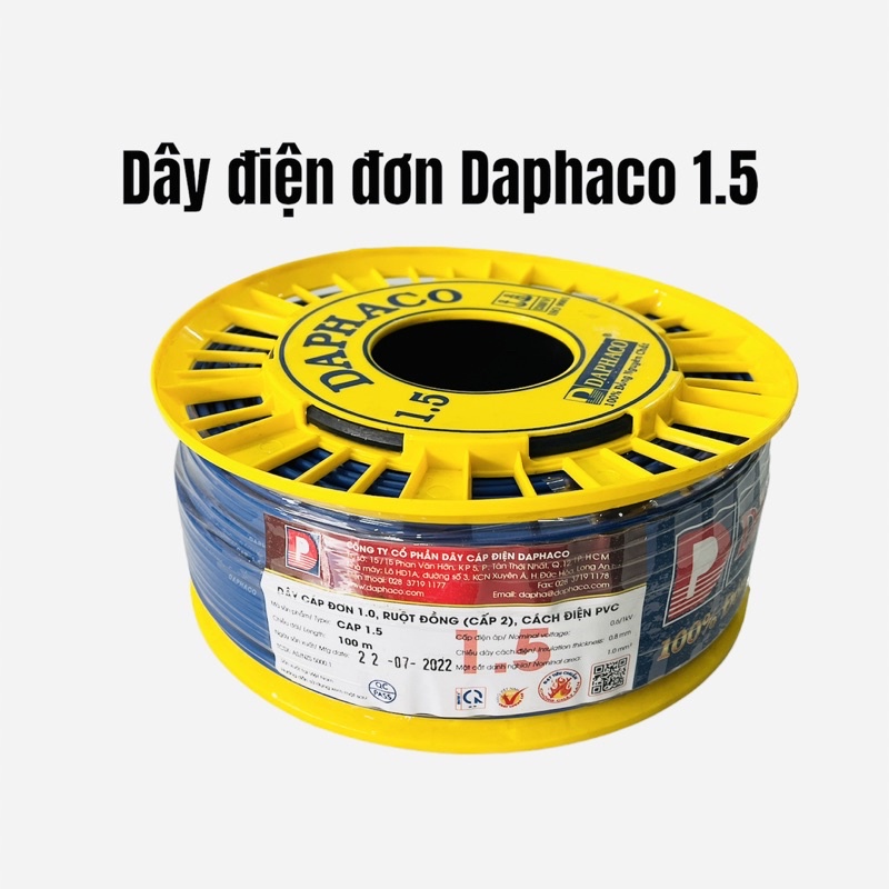 Dây điện đơn Daphaco 1.5 cuộn 100m ( chính hãng)
