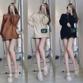 HV - Áo len hở vai quảng châu chất len đẹp from chuẩn mẫu mặc