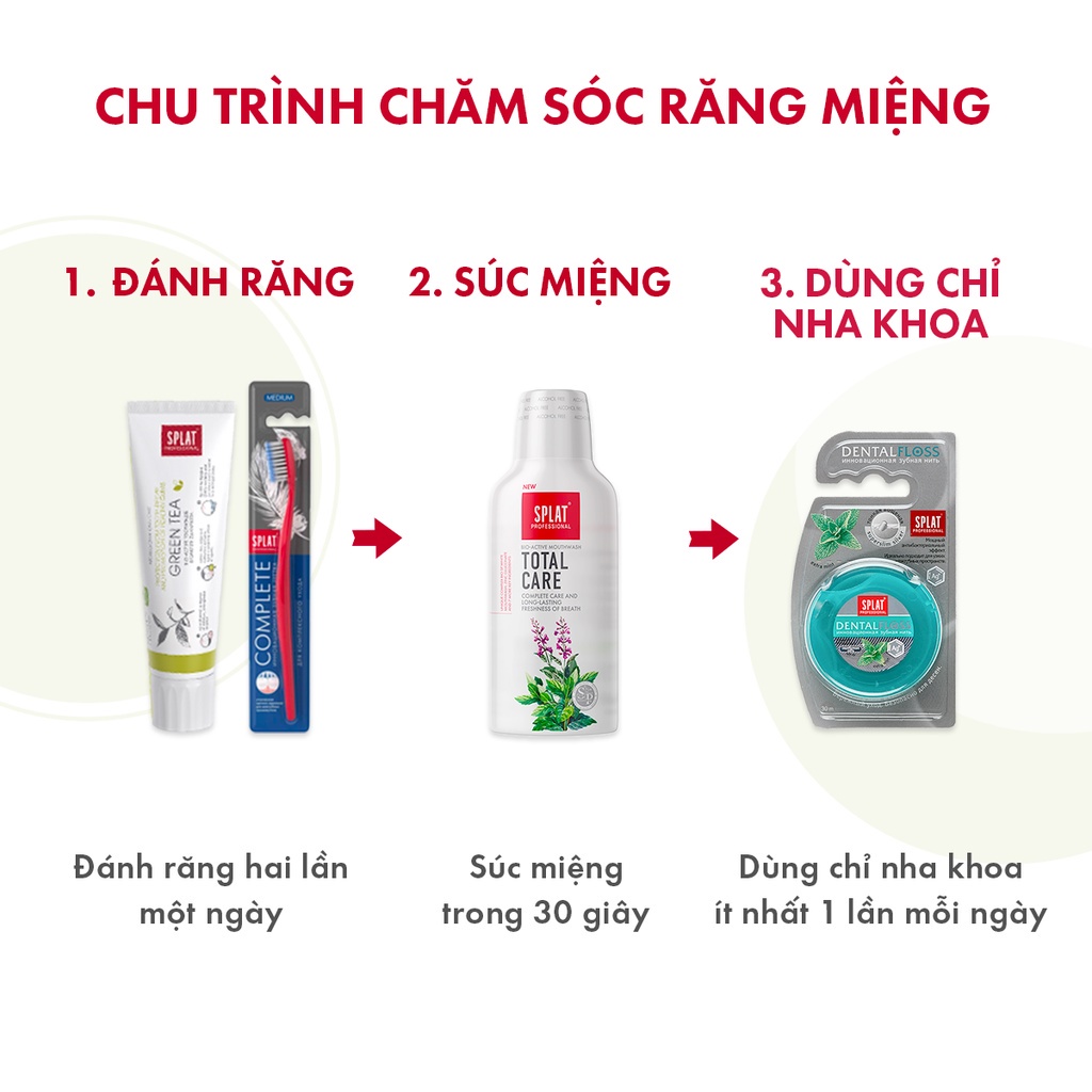 Kem Đánh Răng Ngừa Sâu Răng Hương Trà Xanh SPLAT Green Tea Professional Giảm Hôi Miệng, Thúc Đẩy Nướu Khỏe Mạnh 100ml