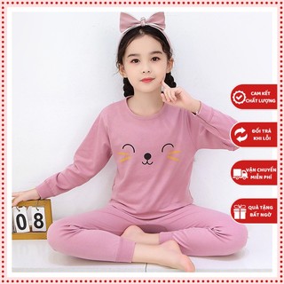 Bộ ngủ dài tay thu đông cho bé gái.