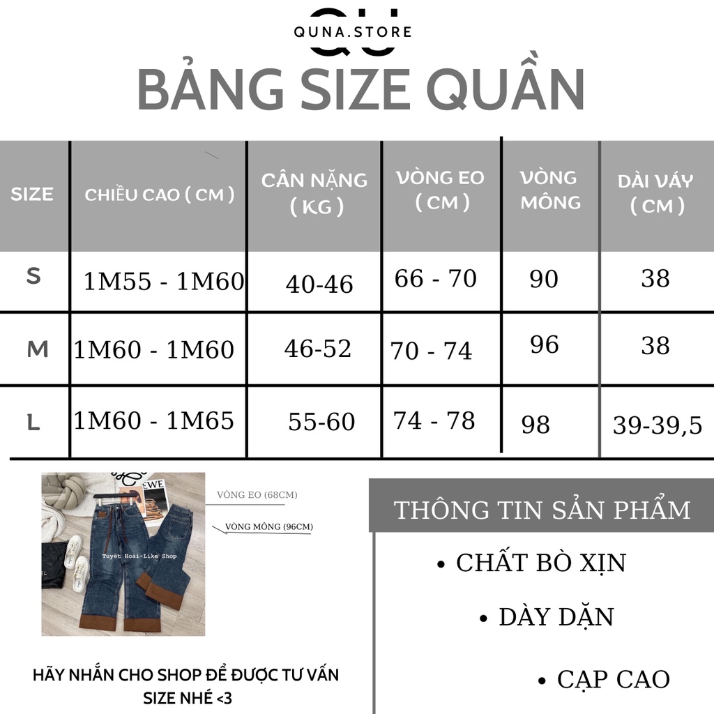 Quần bò jeans cạp cao vắn gấu phối màu nâu  QJ01