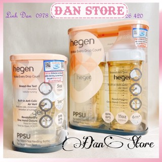 Bình sữa Hegen 60ml 150ml 240ml 330ml núm 1 2 3 Y fullbox, Bình sữa hagen cho bé sơ sinh, bình sữa hegen việt nam