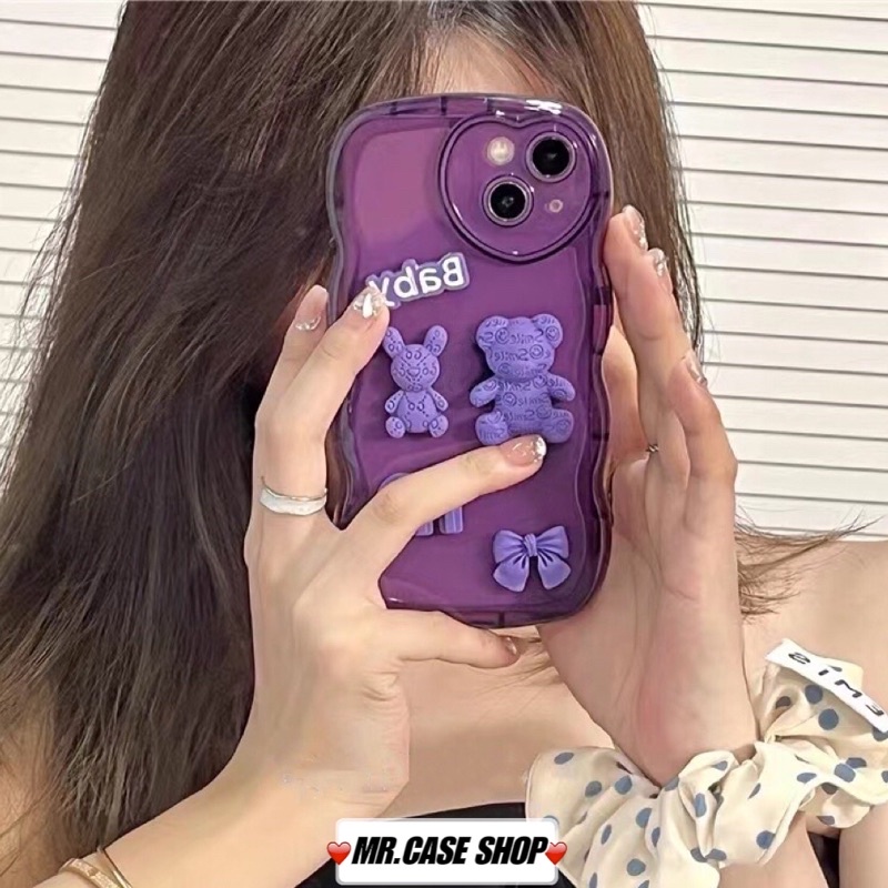 [ Có ip 14 ] Ốp lưng điện thoại iphone sicker thỏ tím bằng 14ProMax 7plus/8/8plus/x/xs/11/12/13/pro/max - Mr.Case