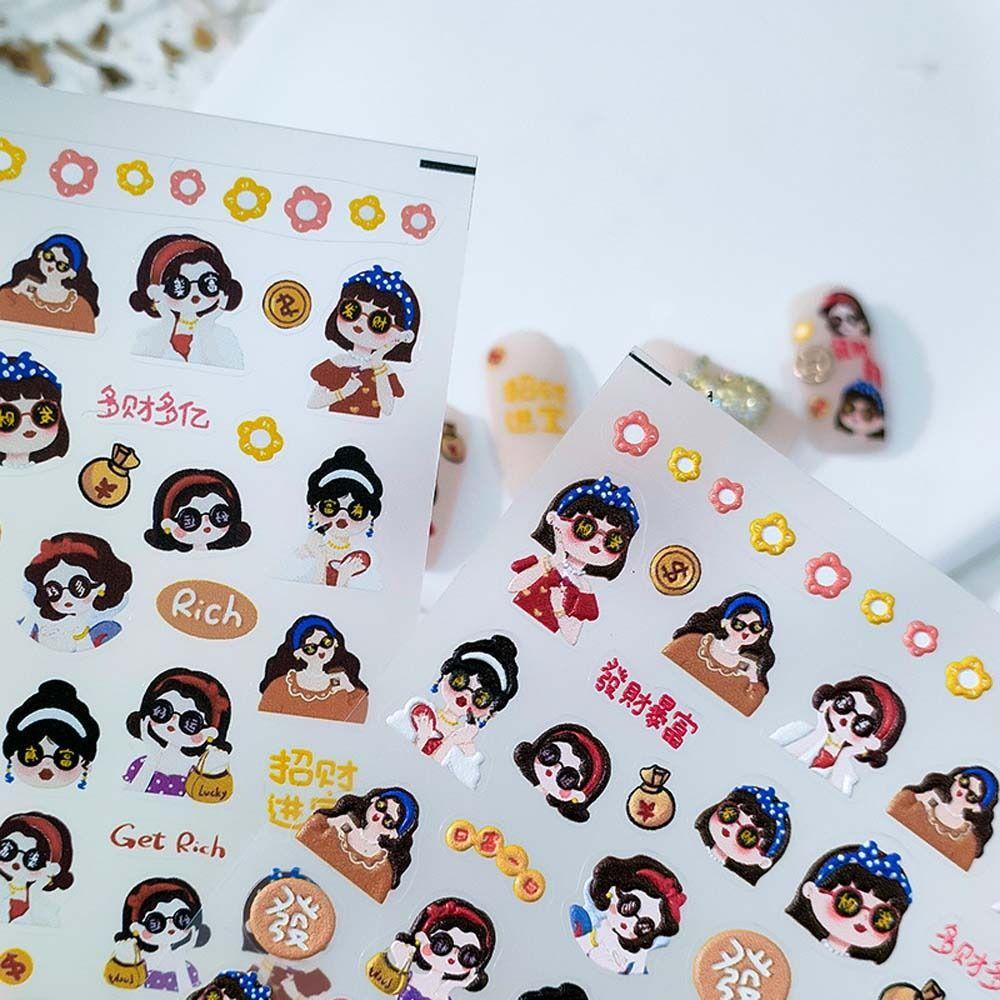 Miếng Dán Trang Trí Móng Tay Hình Động Vật Hoạt Hình Dễ Thương