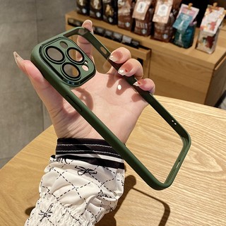 Ốp Điện Thoại Silicone Trong Suốt Chống Sốc Có Nút Kim Loại Cho IPhone 14 13 12 11 plus