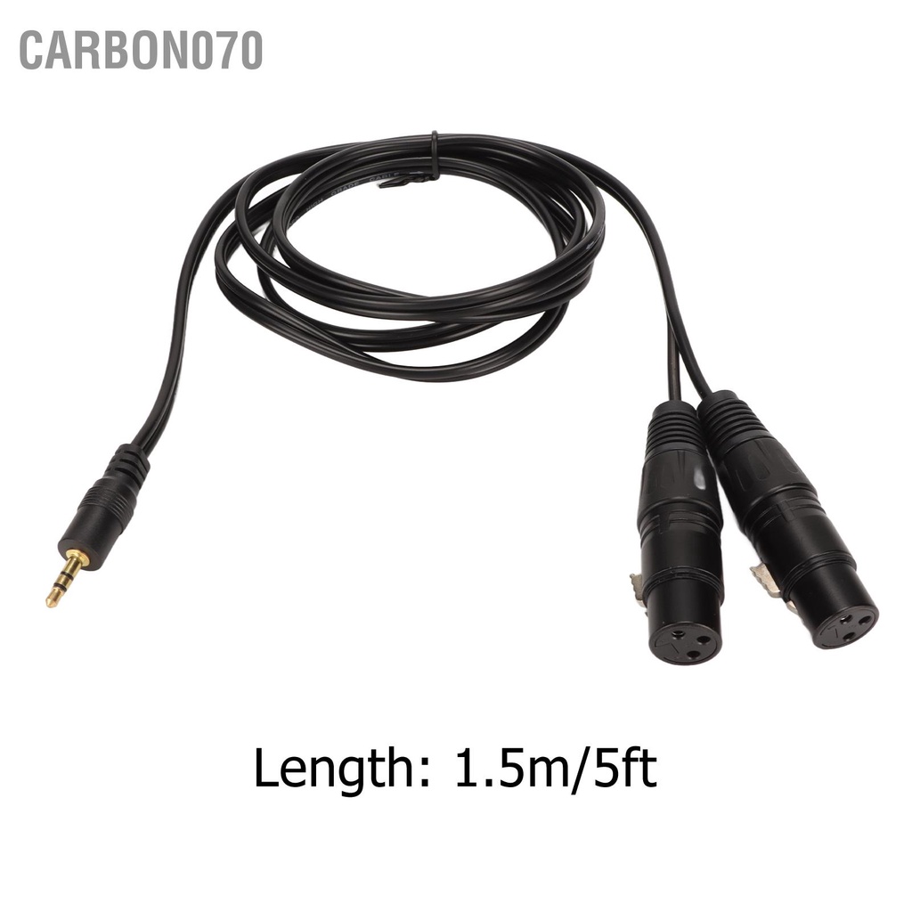Hình ảnh Carbon070 Cáp âm thanh nổi 3 5 mm đến Kép XLR chân Cắm và chạy 1/8 inch bộ chia Nam sang Nữ cho điện thoại thông minh PC #8
