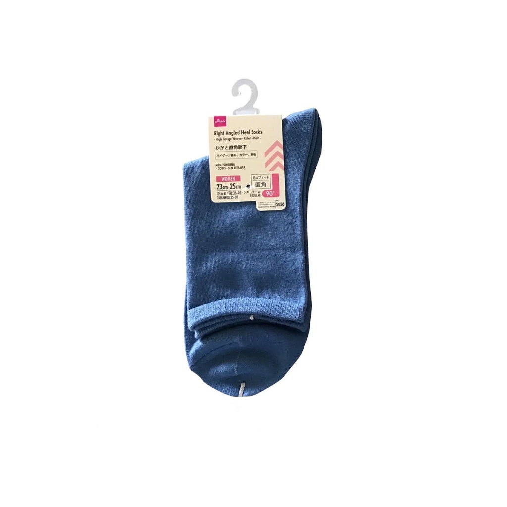 Daiso Tất nữ 27x 0.5x16cm Right Angled Heel Socks -High Gauge Weave - Color - Plain-