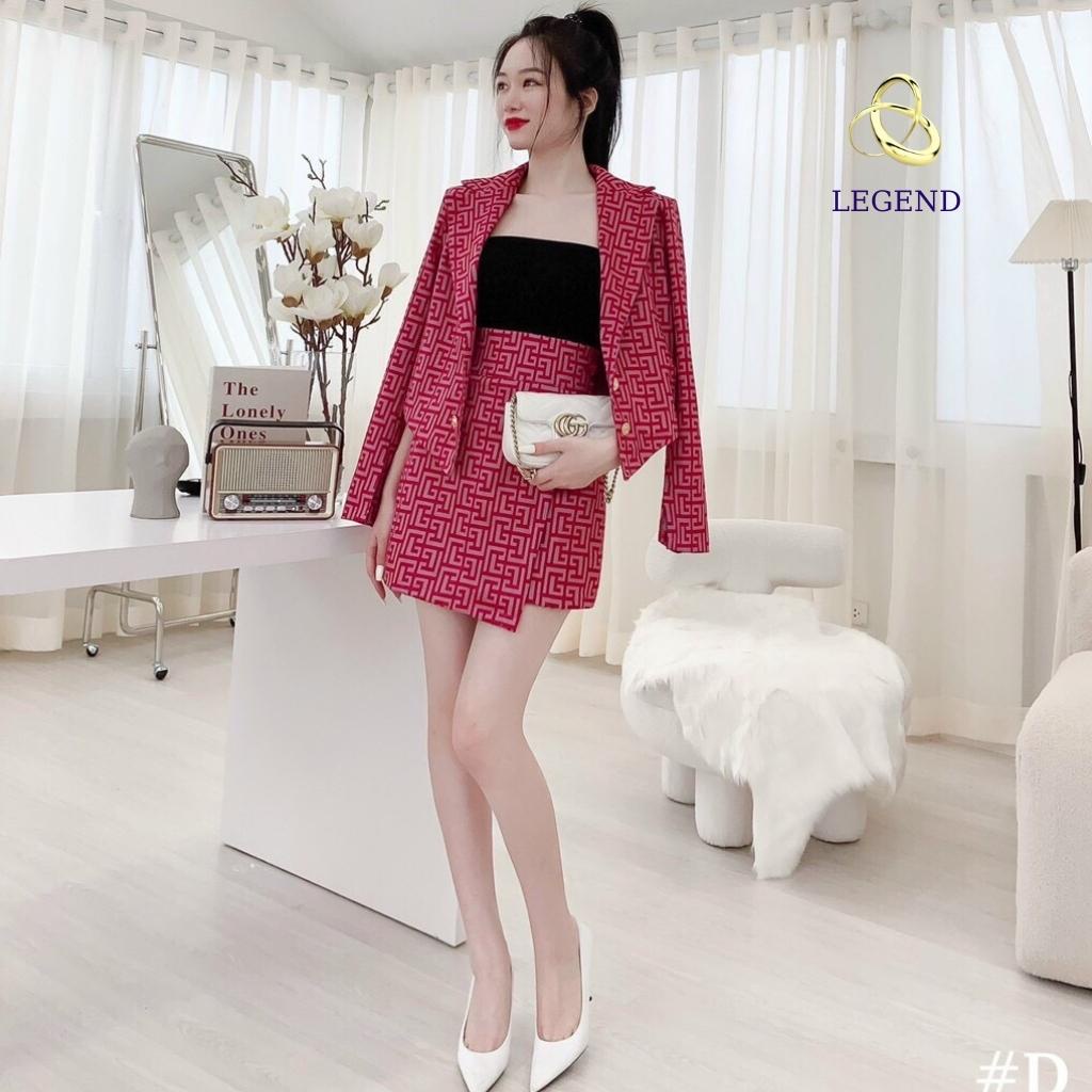 Bộ vest nữ thời trang phối áo và chân váy form ôm tôn dáng thời thượng sang chảnh