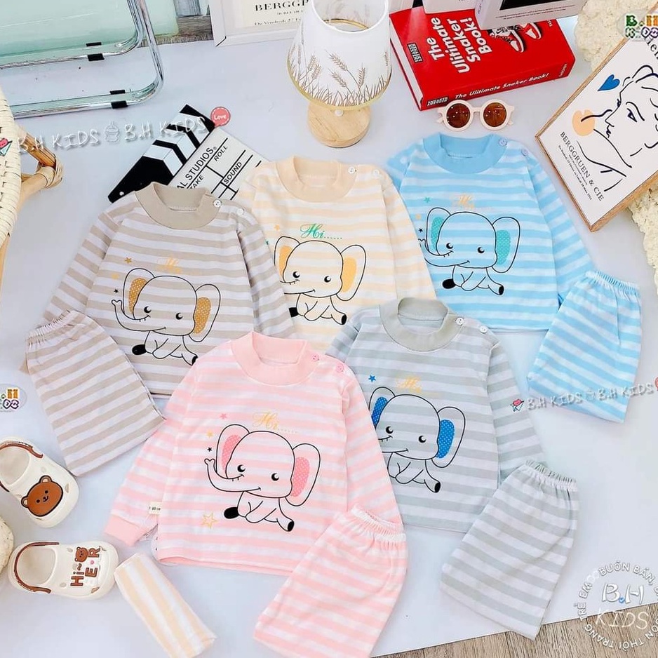 Đồ bộ dài tay cho bé trai và bé gái chất cotton nỉ từ sơ sinh đến 15kg - JKIDS