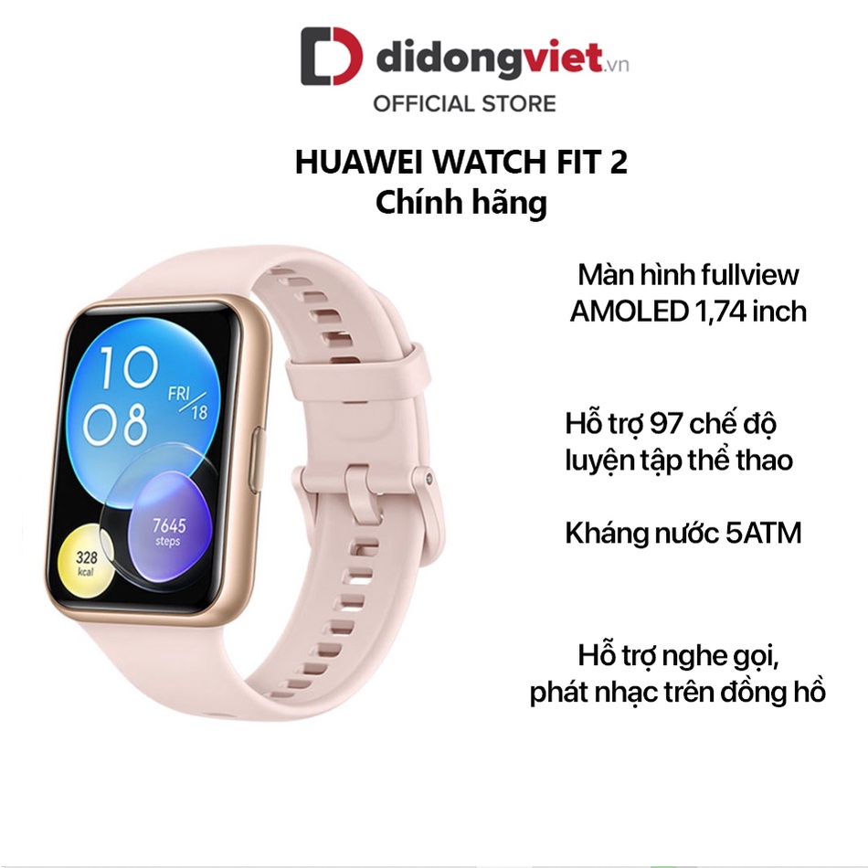 Đồng hồ thông minh Huawei Watch Fit 2 Dây Silicone Chính Hãng