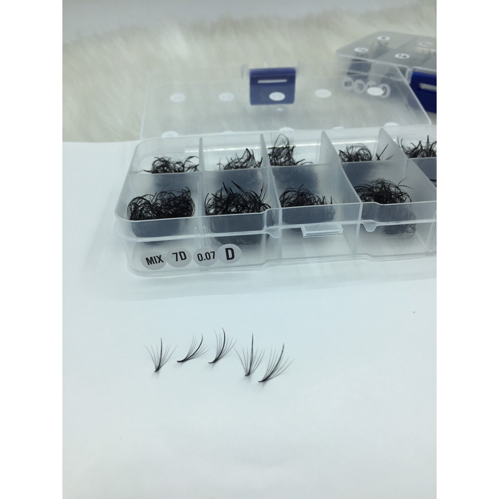 Mi fan 7D wispy dày 0.07 mix size 9-16mm HỘP 1000fan_Dụng cụ nối mi_ThuyHa