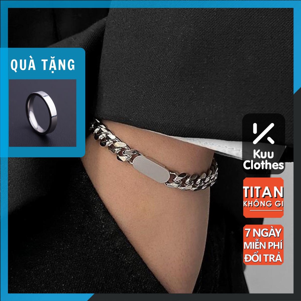Combo Vòng tay Square và nhẫn Plain nhỏ Kuu.studio