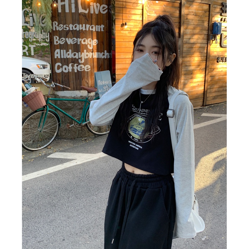 NRVP Áo thun nữ dài tay phong cách Hàn Quốc thời trang 2023