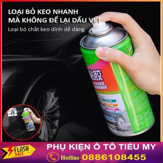 Chai xịt tẩy keo, sơn, băng dính, nhựa đường, tẩy dầu mỡ cho ô tô, kim loại, bánh xe, chứng nhận bởi sgs iso