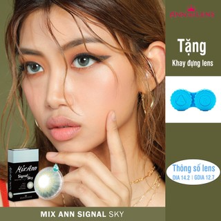 Kính áp tròng 1 tháng màu xanh Signal Sky ANN365 đeo 12h/ngày dành cho mắt nhạy cảm