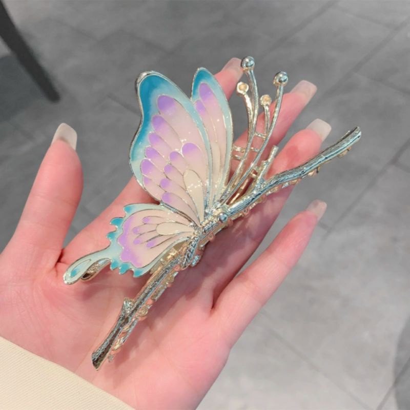 Kẹp Tóc, Cặp Tóc Haimeikang Kim Loại Hình Bướm Phong Cách Retro Cho Nữ