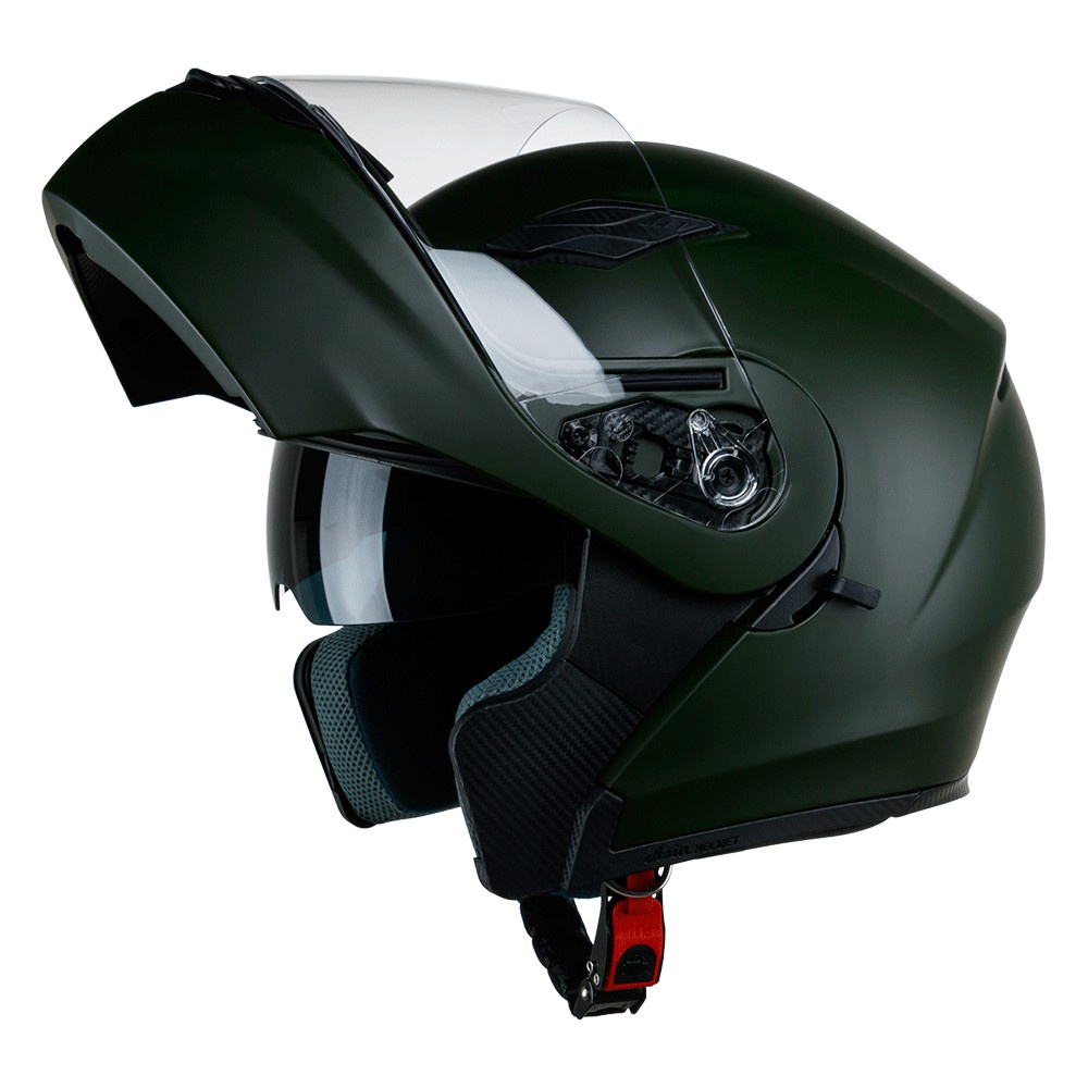 Mũ Bảo Hiểm Fullface Royal M179 Vân Carbon - Mũ Lật Cằm 2 Kính