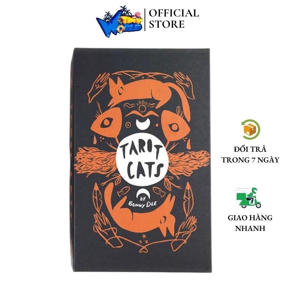 (Size Gốc) Bộ Bài Tarot Cats - Bài Bói Tarot Mèo, Hộp Cứng, Thẻ Mạ Cao Cấp