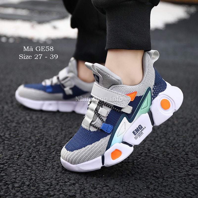 Giày thê thao bé trai 4 - 15 tuổi phong cách Hàn Quốc đế EVA nhẹ chống trơn kháng khuẩn GE58