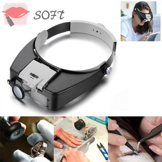 Kính lúp đeo đầu có đèn LED sửa chữa trang sức đa năng