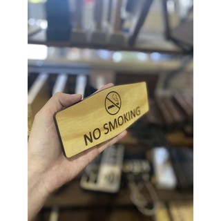 Bảng gỗ decor No smoking (17.5x7cm)- LUXI DECOR
