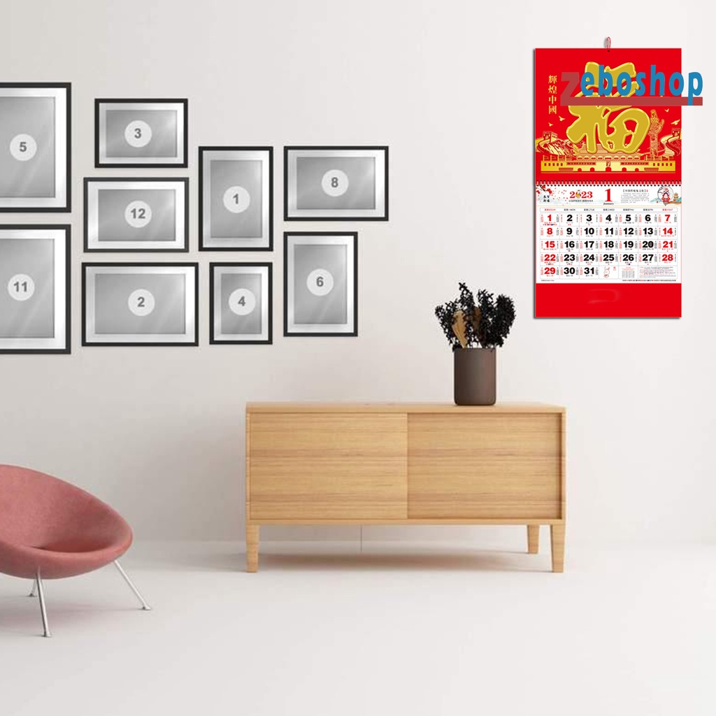 [ZEZO] Lịch Năm Mới 2023 Dáng Vàng Lá Chống Rách Ngày Năm Mới Phong Cách Trung Hoa Truyền Thống Cho Phòng Khách