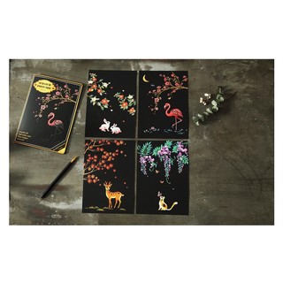 Tranh cạo phong cảnh Khổ A5 (1 set 4 tranh)