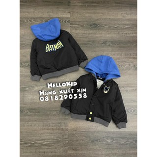 A805-Áo khoác bomber mũ nỉ Batman bé trai