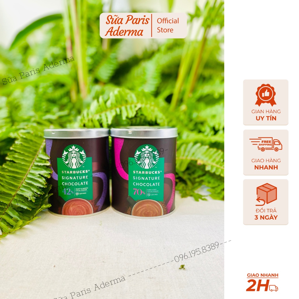 Bột Chocolate signature Starbucks của pháp, mẫu 2022 thơm ngon_Sữa Paris Aderma