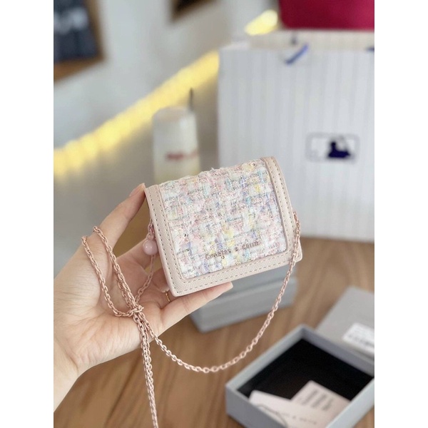 túi charles&keith đeo chéo dây xích size mini cho nữ