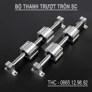 Bộ thanh trục trượt tròn phi 12mm (2 thanh SC12 dài 1 mét + 4 bi trượt SCS12UU + 4 gối đỡ SK12)