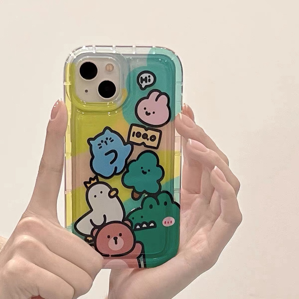 Ốp Điện Thoại Silicon TPU Mềm Trong Suốt Họa Tiết Động Vật Dễ Thương Cho IPhone 14 13 12 11 Pro XS Max X XR 8 7 6S Plus