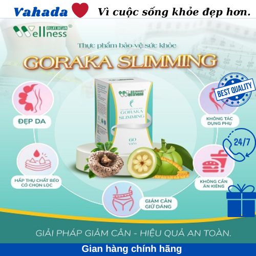 Viên uống giảm cân, giảm béo Goraka Slimming từ thảo dược thiên nhiên an toàn, hiệu quả-Hộp 60 viên