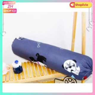 Vỏ Gối Ôm Cotton poly siêu kute 35x100cm-mẫu chó ghi