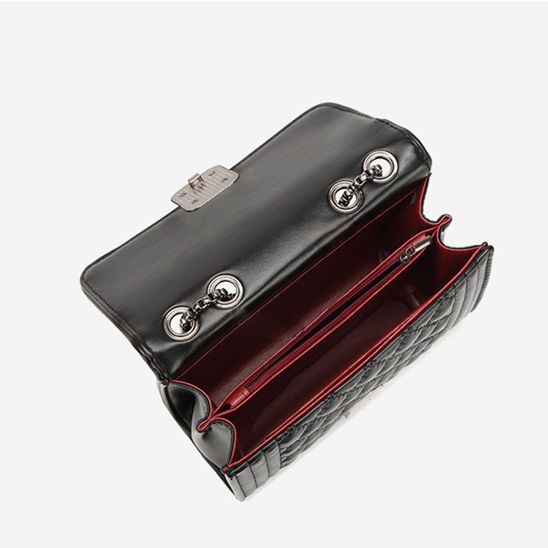 Túi Đeo Chéo Màu Đen Đính Kim Cương Giả Cao Cấp Thời Trang Dành Cho Nữ