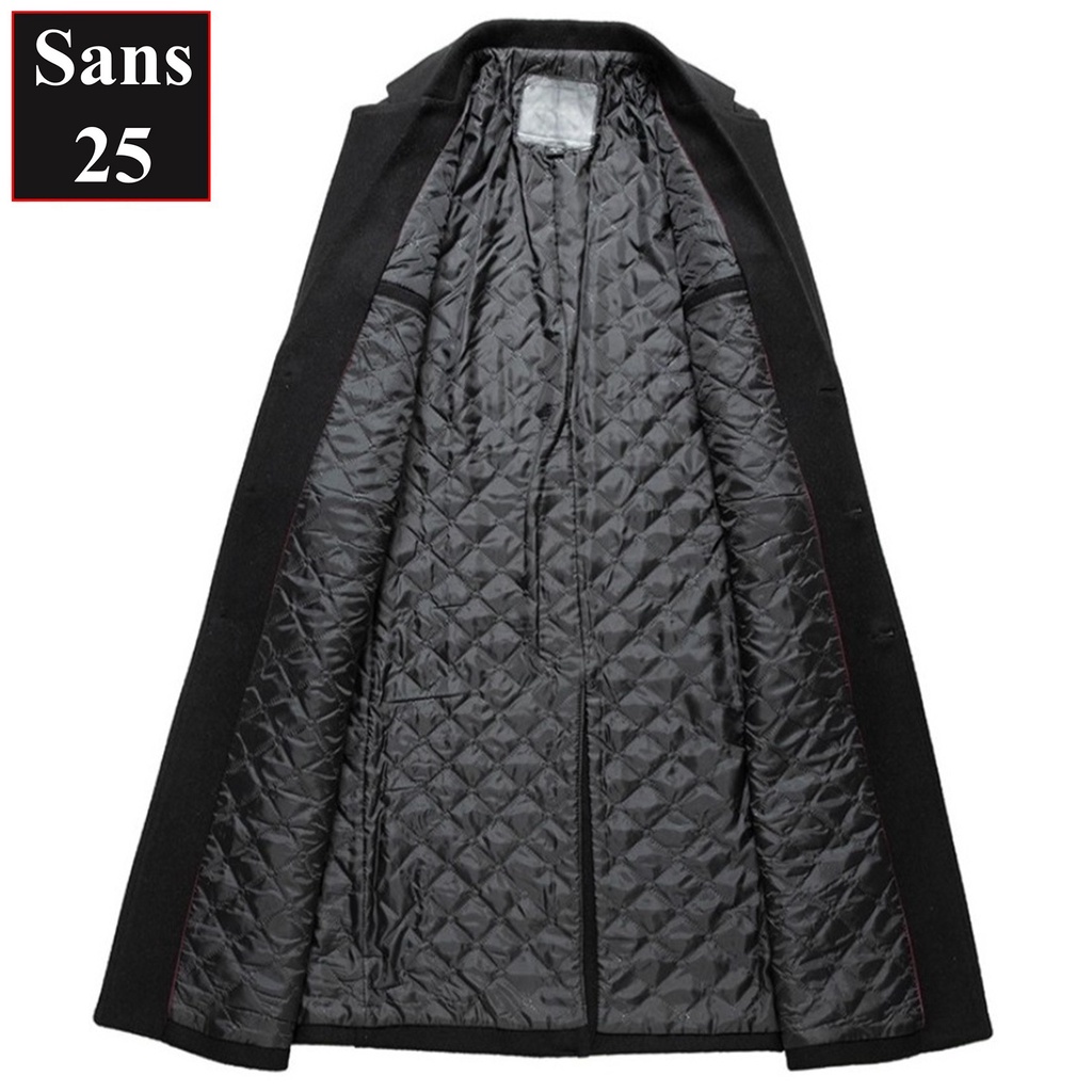 Áo măng tô nam dáng dài Sans25 khoác dạ dày big size 90kg 100kg 110kg hàn quốc cao cấp blazer trench coat choàng ngoài | BigBuy360 - bigbuy360.vn