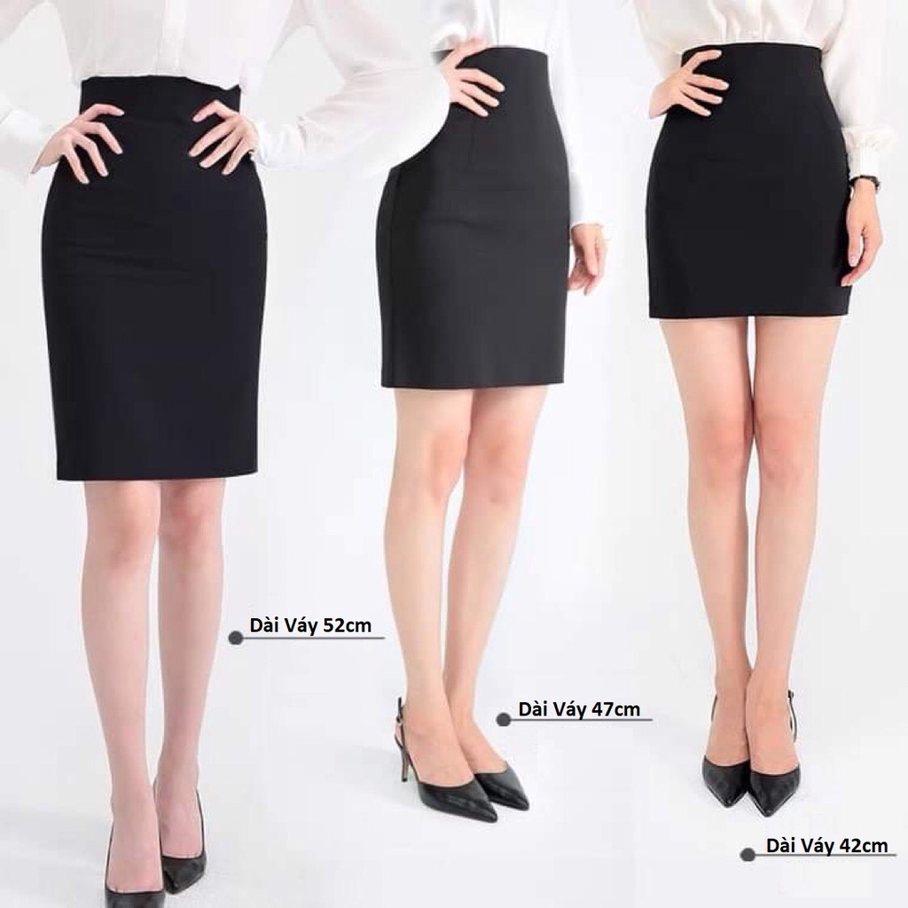 Chân váy công sở nữ 2 lớp có túi vải umi cao cấp co giãn 4 chiều Chân váy bút chì nữ lưng cao dáng ôm màu đen mặc đi làm