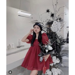 ĐẦM VOAN CỔ VUÔNG XOÈ PHỒNG 2M