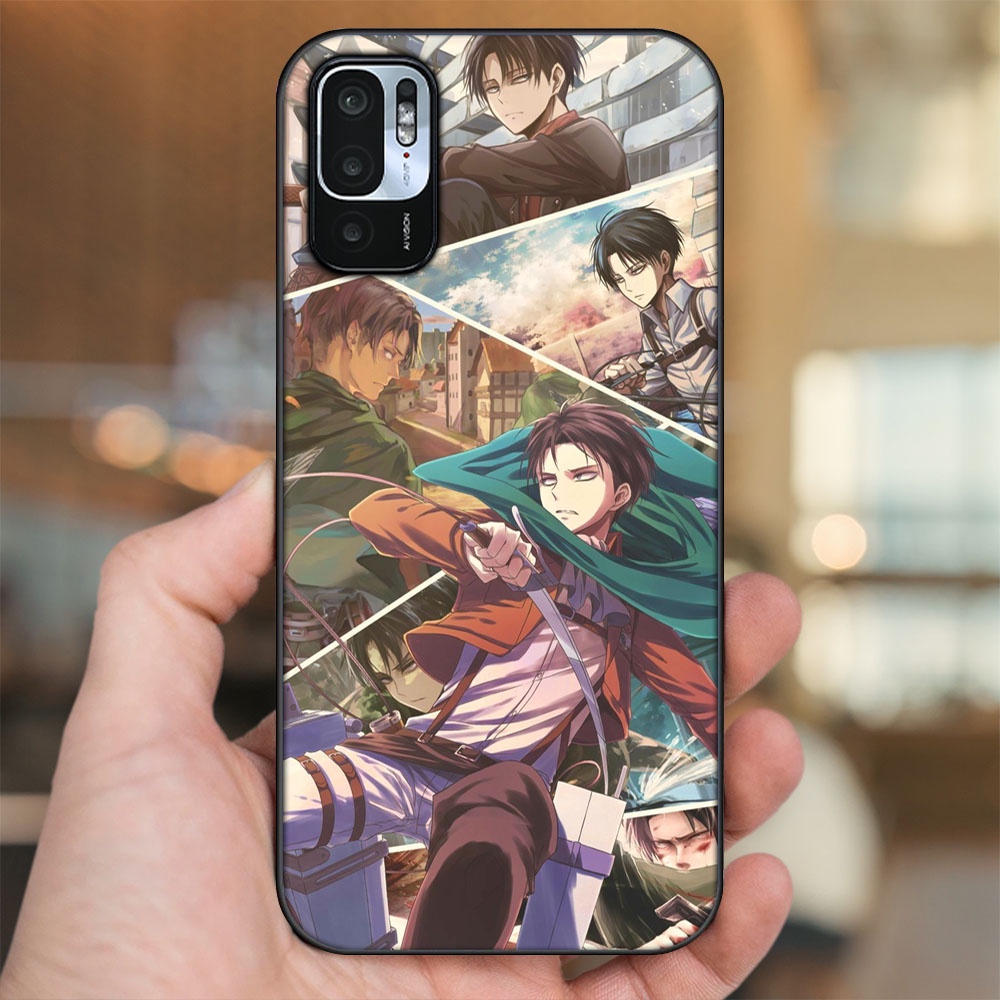 Ốp lưng Xiaomi Redmi Note 10 5G viền đen in hình Levi Ackerman Attack On Titan