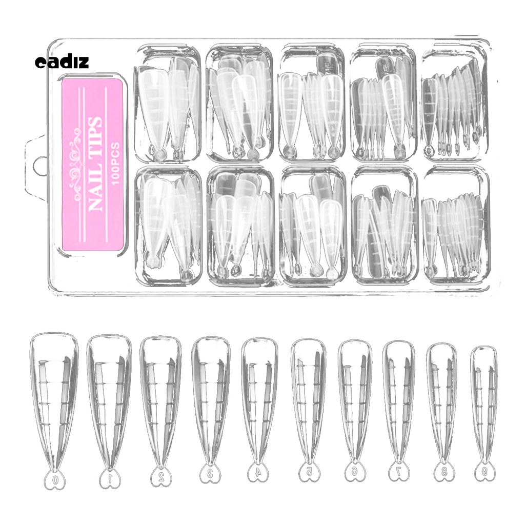 Bộ 100 Móng Tay Giả Dáng Dài Nhẹ Nhàng Thời Trang