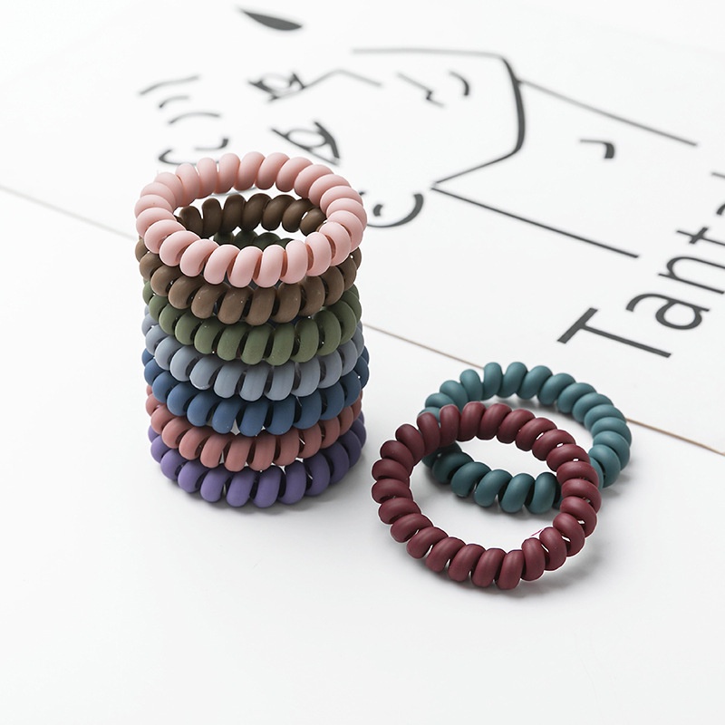 Thun buộc tóc lò xo chất liệu nhựa màu sắc mờ nhám chắc chắn với màu sắc phong cách Hàn Quốc - hqunh303 - H19