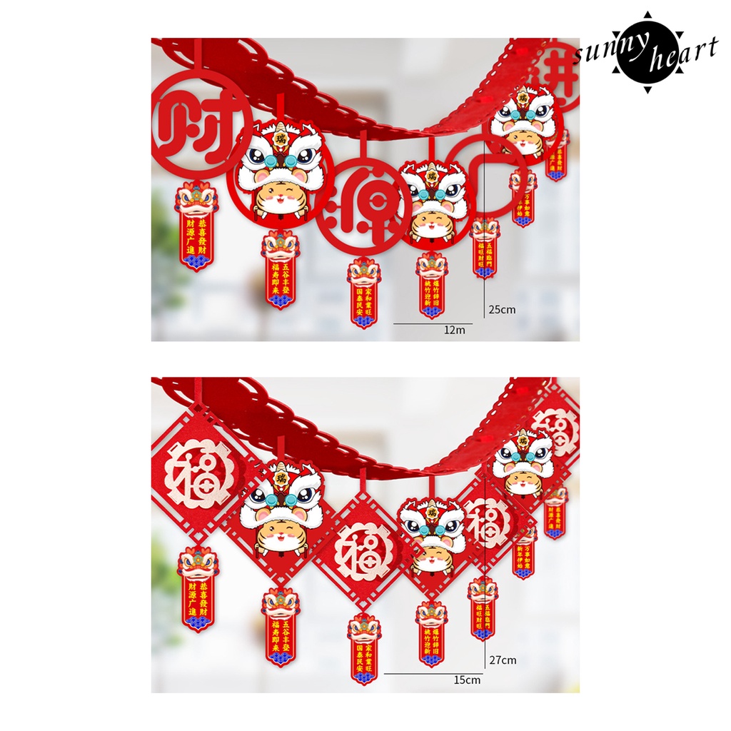 Sy.q 1 Set Dây Cờ Treo Trang Trí Năm Mới Bằng Vải Nỉ