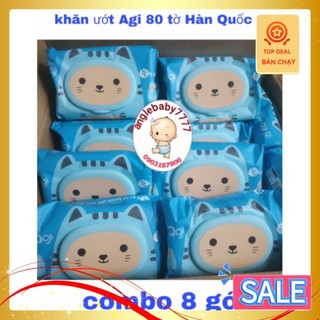 08 gói khăn ướt agi 80 tờ không mùi