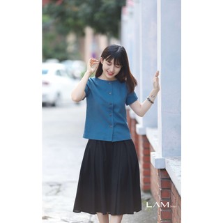 Áo linen tay ngắn jena lam21a06