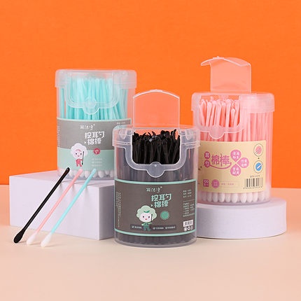 Hộp 100 Tăm Bông Cotton Hai Đầu 2 Trong 1 Đa Năng