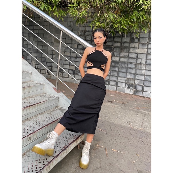 Chân váy xẻ tà dài xếp li | MENA SKIRT - CLÉLIE | BigBuy360 - bigbuy360.vn