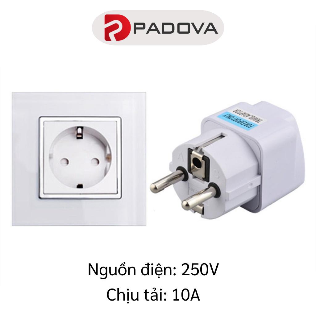 Đầu Nối Ổ Cắm Điện Chuyển Đổi Từ 3 Chấu Sang 2 Chấu Phích Tròn PADOVA 10421