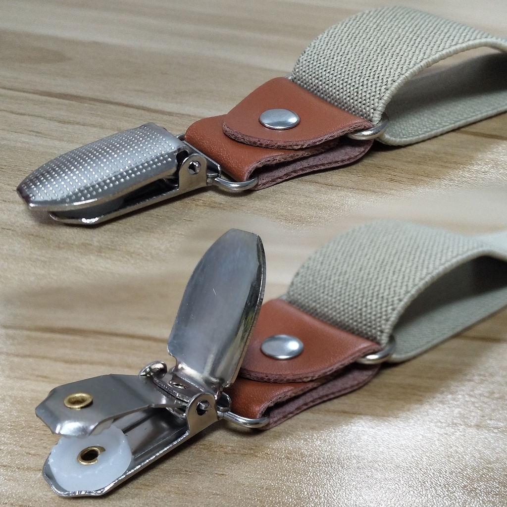 Dây đai chữ Y unisex da PU co dãn 4 kẹp