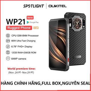 Điện thoại oukitel wp21 (ram 12gb,rom 256gb ,chống sốc,chống nước,pin khủng, pin 9.800mah)