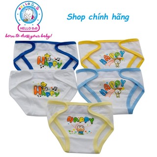 Tã vải dán Hello B&B trắng viền màu đủ size - 5 cái/gói